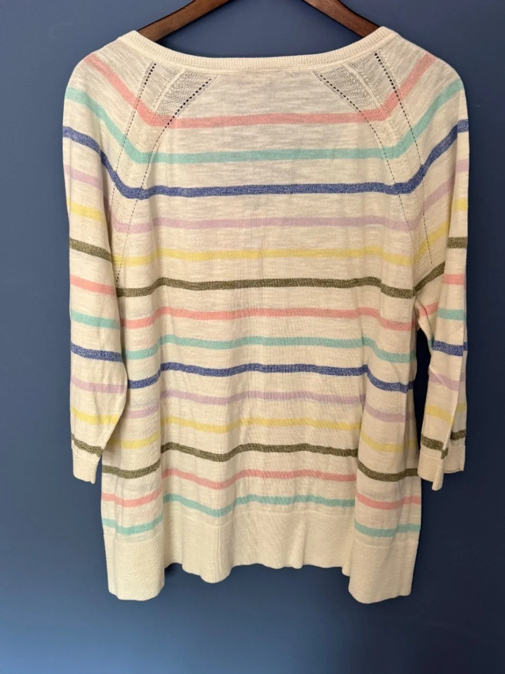 Talbots pastel stripe lightweight sweater Size 3X EUC